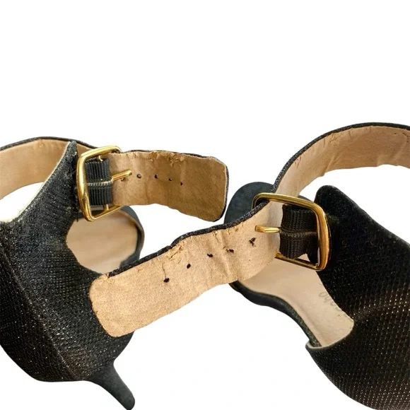 ZIGI SOHO High Heels Ankle Strap Open Toe Black Sparkle Women Size 8 - Picture 12 of 12